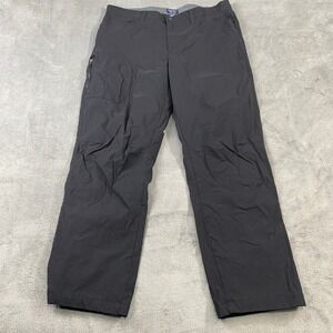 Smiths Workwear Pants Mens 38x32 Black Fleece Lined Nylon Stretch Cargo Straight